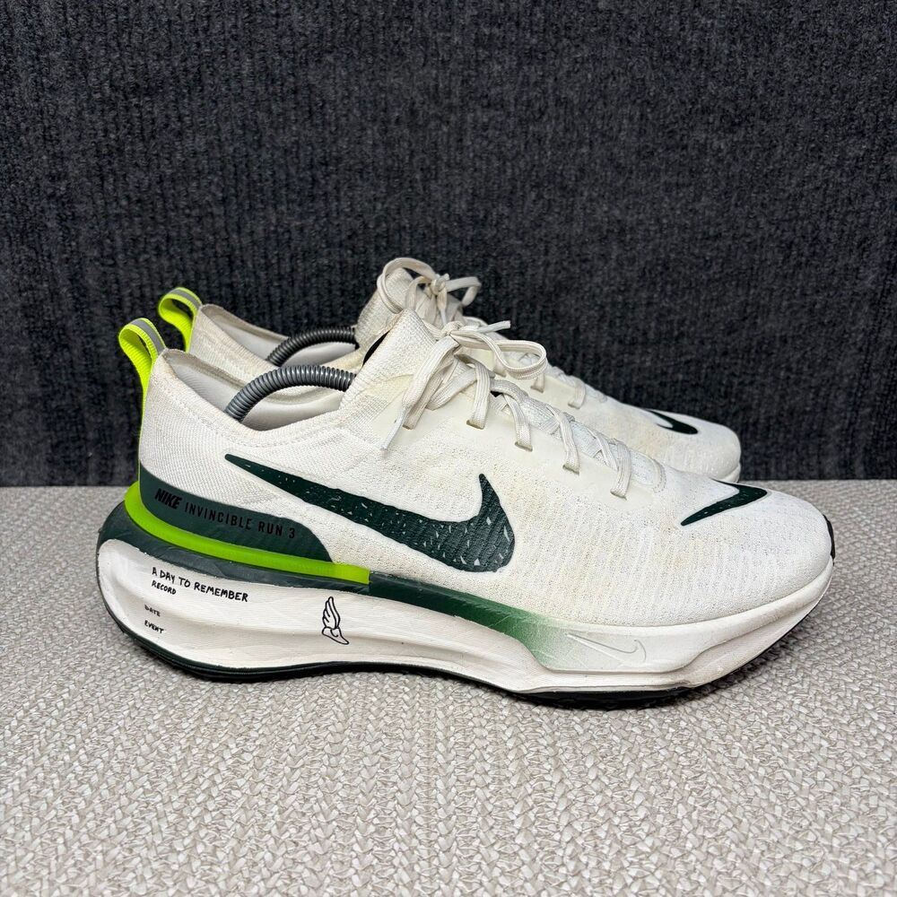 Nike ZoomX Invincible Run Flyknit 3 Wake Up White Green FZ4018-100 Men’s Size 12